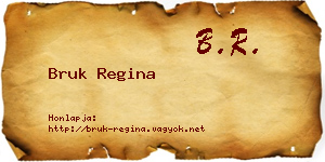 Bruk Regina névjegykártya